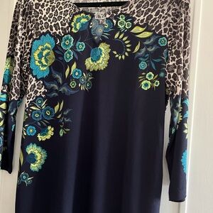 Floral and Leopard Print Dress